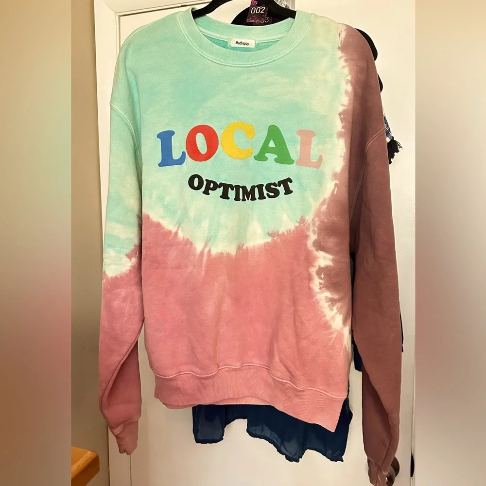 NWOT MadHappy Local Optimist Tie Dye Crewneck Sweatshirt Size Medium